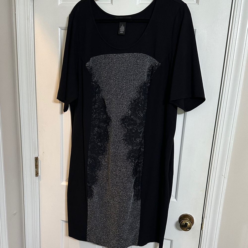 Lane Bryant Black and Gray Mini Dress